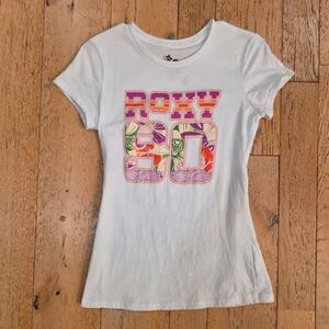 2000's Vintage Roxy Graphic Tee 100% Cotton surf skate coconut girl y2k